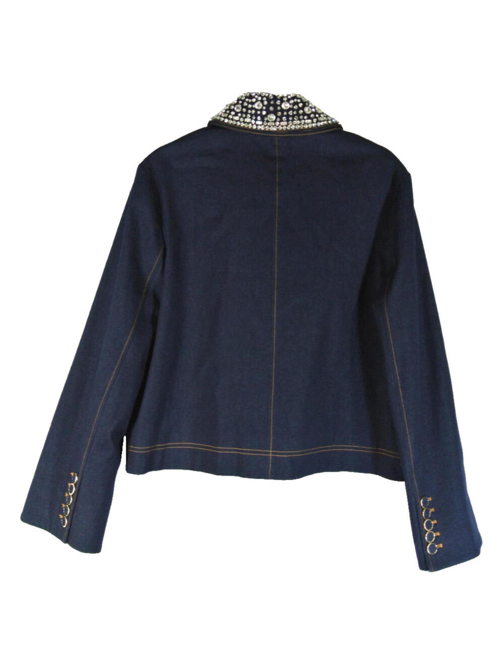 NEW, Veronica Beard Barrington Denim Embellished Jacket Sz 12 #SJ2300 - Picture 6 of 11